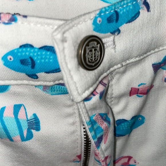 NWT Talbots High Waist Jegging Crop Pants Jeans Fish Print Size 10P 10 Petite - Picture 4 of 9